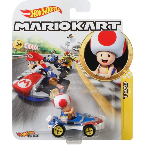 Hot Wheels GBG30 Mario Kart 1:64 Die-Cast Toad with Sneeker Vehicle