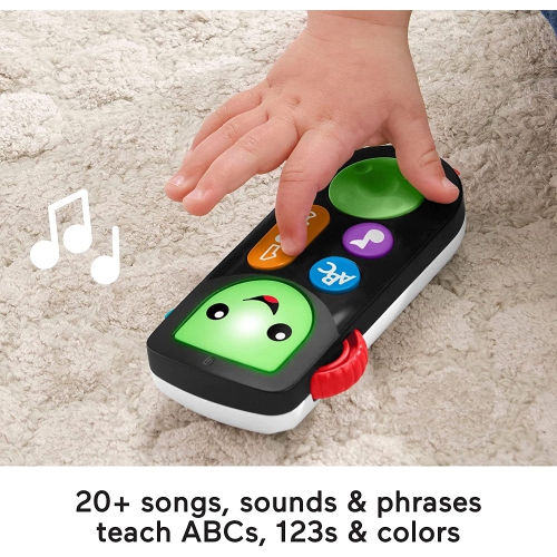 Fisher-Price Laugh & Learn Stream & Learn Remote, Electronic Pretend TV Remote Toy w/ Lights