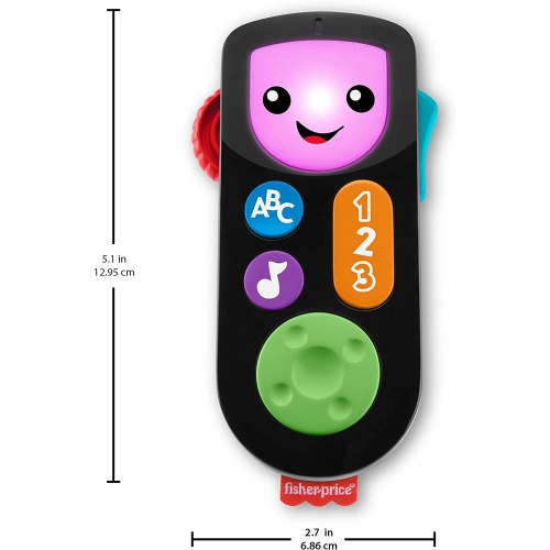 Fisher-Price Laugh & Learn Stream & Learn Remote, Electronic Pretend TV Remote Toy w/ Lights