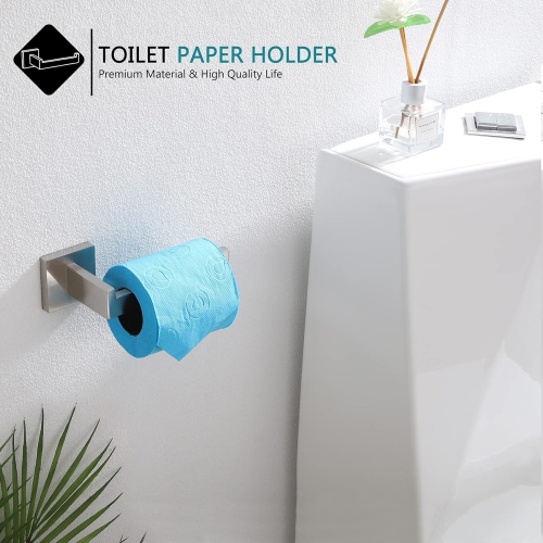 4 Pieces Brushed Nickel Bathroom Hardware Set, Includes 23.6 Inch Towel Bar, Towel Ring, Toilet Paper Holder, Robe Hook, Stainless Steel, Wall Mounted