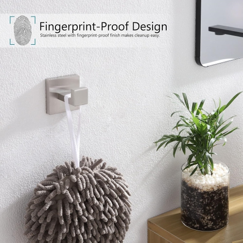 4 Pieces Brushed Nickel Bathroom Hardware Set, Includes 23.6 Inch Towel Bar, Towel Ring, Toilet Paper Holder, Robe Hook, Stainless Steel, Wall Mounted