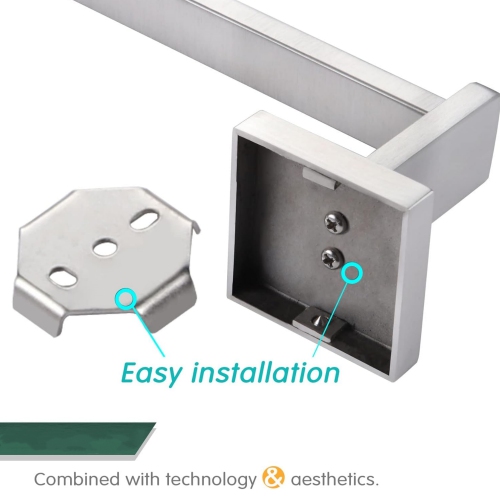 4 Pieces Brushed Nickel Bathroom Hardware Set, Includes Hand Towel Holder, Toilet Paper Holder, 2 Robe Hook, Stainless Steel, Wall Mounted