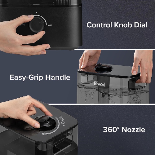 LEVOIT Humidifier for Bedroom Large Room, 6L Top Fill Cool Mist Humidifiers Plants, Baby, Lasts Up to 60h, Easy Use and Clean, Quiet Operation,