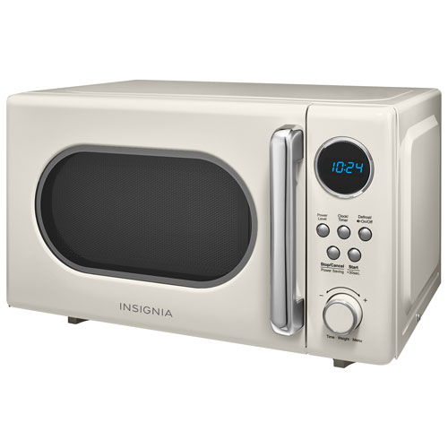 Micro-ondes compact rétro de 0,7 pi³ d'Insignia (NS-MW7RM5-C) - Crème - Exclusivité de Best Buy