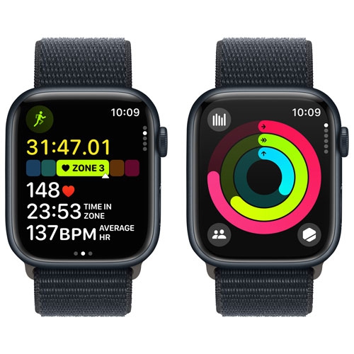 Refurbished - Apple Watch Series 9 (GPS + Cellular) 45mm Midnight Aluminum Case with Midnight Sport Loop