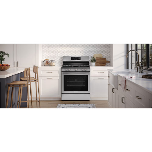 Cuisinière à gaz autonome à convection véritable et friture à air chaud 5,1 pi³ 30 po Gallery de Frigidaire - Acier inoxydable
