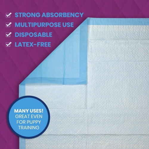 Disposable Underpads– 23" X 36" Incontinence Pads- 45g Strong Absorbent Thick Changing Pads Beds Urine Protection for Kids, Adults, Seniors - 25 Count