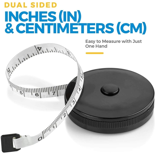 Tape Measure for Body Measuring Tape - Dual Sided Inch and Cm, Portable, Retractable Soft Ruler Tool for Body Fat, Fitness Sewing and Accurate Body
