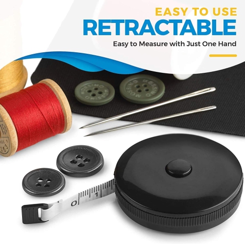 Tape Measure for Body Measuring Tape - Dual Sided Inch and Cm, Portable, Retractable Soft Ruler Tool for Body Fat, Fitness Sewing and Accurate Body