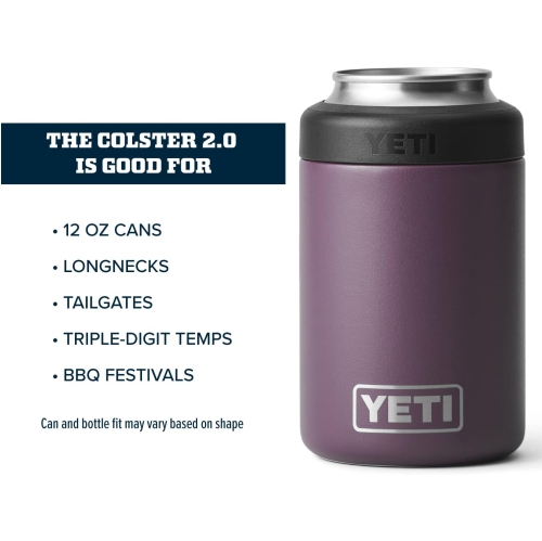 YETI Rambler 12 oz. Colster Can Insulator for Standard Size Cans, Nordic Purple