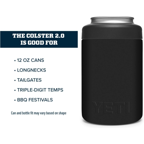 YÉTI Rambler 12&nbsp;oz. Colster – isolateur de boîte pour canettes de format standard, noir