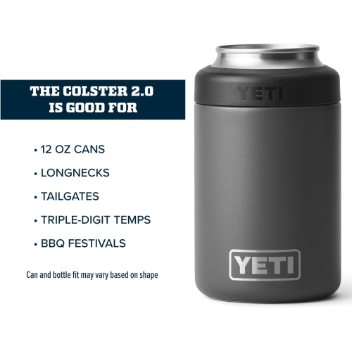 YÉTI Rambler 12 oz. Colster – isolateur de boîte pour canettes de format standard, charbon