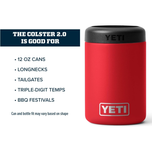 YÉTI Rambler 12 oz. Colster – isolateur de boîte pour canettes de format standard, rouge de secours