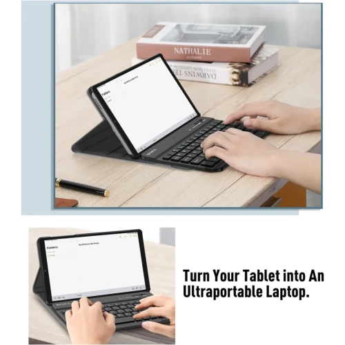 Samsung Galaxy Tab A7 Lite 8.7 inch 2021 Keyboard Case | Slim Lightweight Stand Cover with Detachable Wireless Bluetooth Keyboard - SM-T220/T225/T227