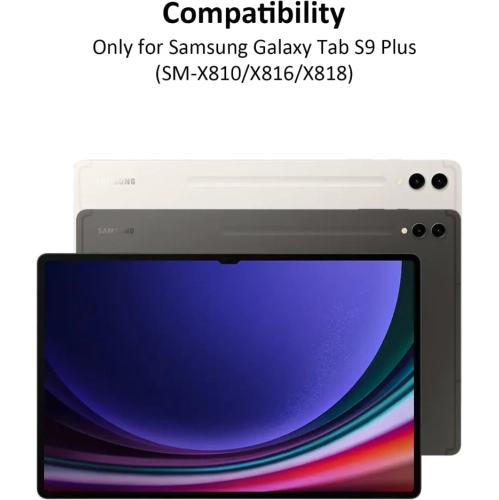 Gener Keyboard Case for Samsung Galaxy Tab S10 Plus / Tab S9 Plus 12.4 inch | Bluetooth Backlit Detachable Wireless Keyboard with Pen Holder - Black