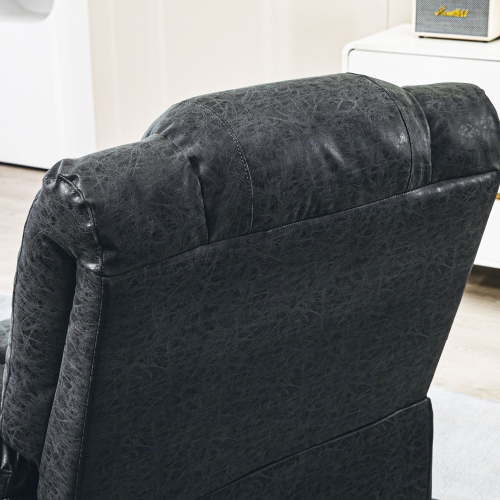 HOMCOM – Fauteuil inclinable manuel, fauteuil inclinable en cuir pu, canapé inclinable simple pour le salon avec repose-pieds et 2 pochettes