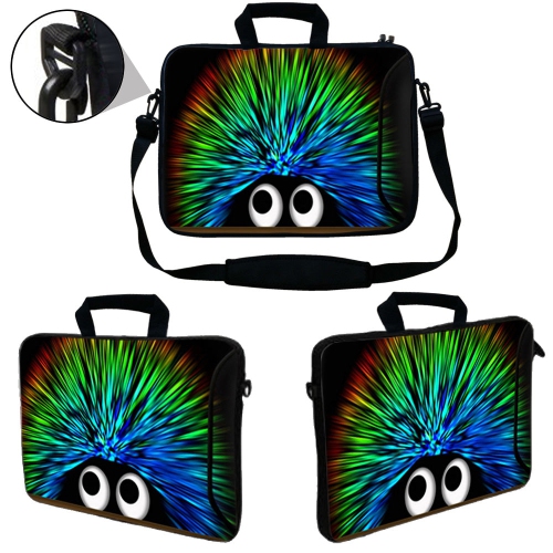 LSS 15.6 inch Laptop Sleeve Bag Notebook with Extra Side Pocket, Soft Carrying Handle & Removable Shoulder Strap for 14" 15" 15.4" 15.6" - Hedgehog