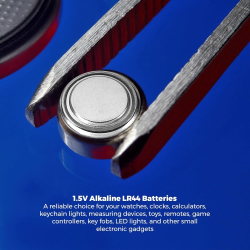 Medca 1.5v Alkaline Batteries - Lr44 Ag13 357 303 Sr44 Battery - Button Coin Cell for Hearing Aids and Amplifiers, Toys, Remotes, Calculators, Lasers