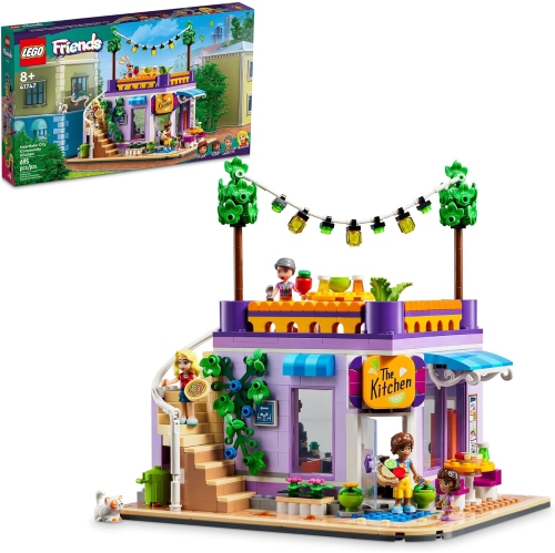 LEGO Friends Heartlake City Community Kitchen 41747 Pretend Building Toy Set, Creative Fun for Boys and Girls Ages 8+, with 3 Mini-Dolls, 1 Micro-Dol