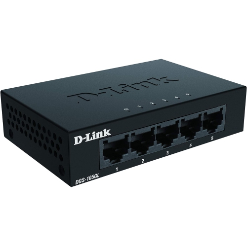 D-Link 5 Port Gigabit Metal Unmanaged Desktop Switch - DGS-105GL