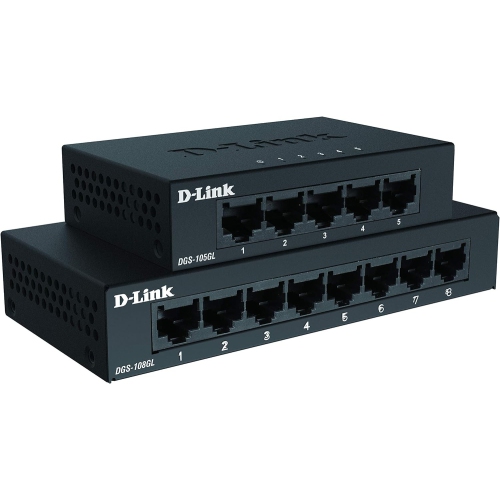 D-Link 5 Port Gigabit Metal Unmanaged Desktop Switch - DGS-105GL