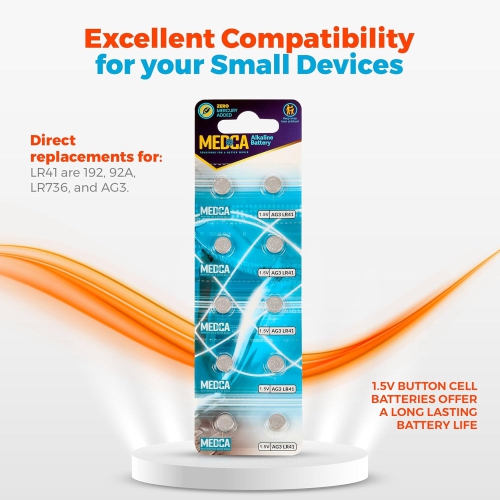 1.5v Alkaline Batteries - Lr41,192,92a,lr736, and Ag3 Battery Button Coin Cell for Hearing Aids, Amplifiers, Clocks, Toys, Remotes, Calculators,