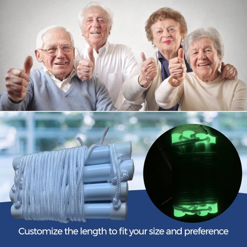 Medca Bed Helper Adjustable Home Pull Up Ladder Strap with Grip and Handles - Glows in the Dark, Help to Easily Sit Up for Seniors, Handicapped,