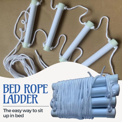 Medca Bed Helper Adjustable Home Pull Up Ladder Strap with Grip and Handles - Glows in the Dark, Help to Easily Sit Up for Seniors, Handicapped,