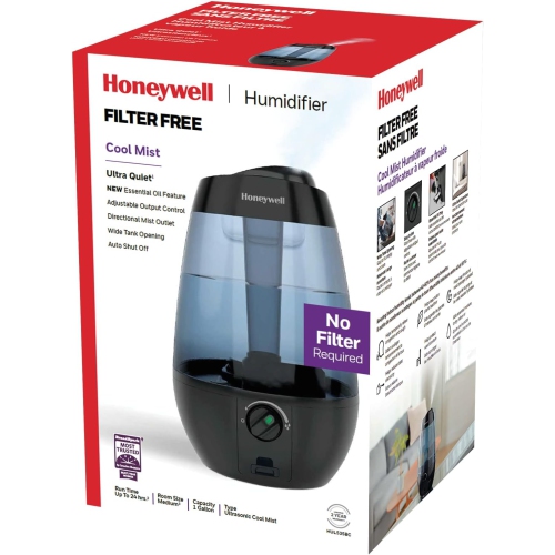Honeywell HUL535BC Ultrasonic Cool Mist Humidifier, with Variable Output Control, Auto Shut-off, Ultra Quiet Operation, Directional Mist Outlet, Cool