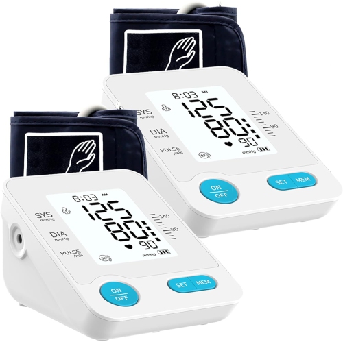 Medca Upper Arm Blood Pressure Monitors - Large Adjustable Cuff - Automatic Bp Machine with Large Backlit Lcd Display and 120 Memory Readings for