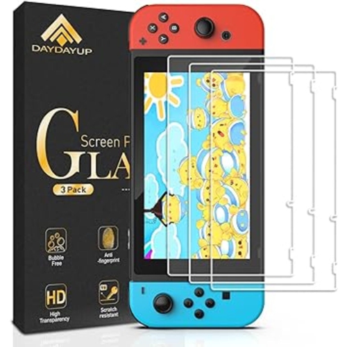 [Paquet de 3] Protecteur d'écran en verre trempé WINGOMART compatible avec la Nintendo Switch, protecteur d'écran transparent HD antirayure pour Nint