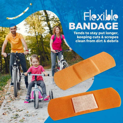 Flexible Fabric Bandages - Flex Fabric Adhesive Bandages Finger-Tip Bandages Knuckles and Thumb Bandages for Finger Care and to Protect Wounds from