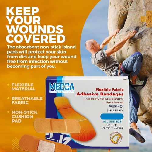 Flexible Fabric Bandages - Flex Fabric Adhesive Bandages Finger-Tip Bandages Knuckles and Thumb Bandages for Finger Care and to Protect Wounds from