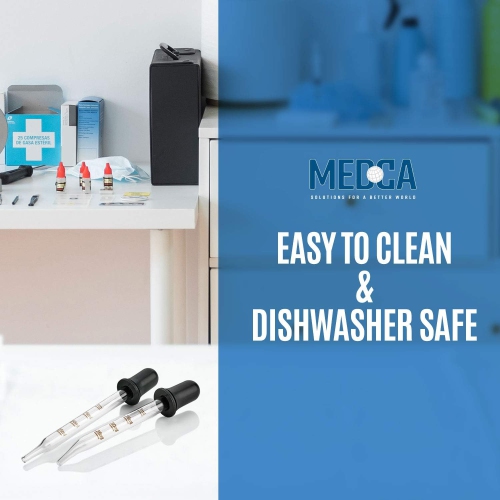 Eye Dropper - Bent & Straight Tip Calibrated Glass Medicine Droppers for Medications or Essential Oils Pipette Dropper for Accurate Easy Dose and