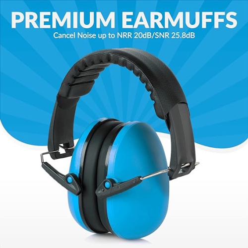 Casque antibruit pour protection auditive et réduction du bruit de Medca - léger, réglable et pliable Nrr 20db