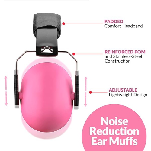 Medca Hearing Protection and Noise Reduction Earmuffs - Lightweight, Adjustable and Foldable Nrr 20db