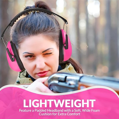 Medca Hearing Protection and Noise Reduction Earmuffs - Lightweight, Adjustable and Foldable Nrr 20db