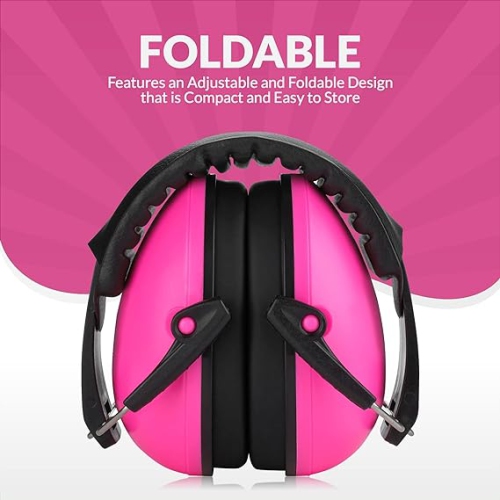 Medca Hearing Protection and Noise Reduction Earmuffs - Lightweight, Adjustable and Foldable Nrr 20db