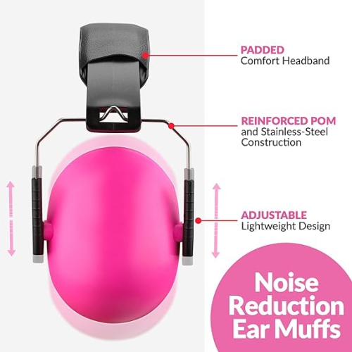 Medca Hearing Protection and Noise Reduction Earmuffs - Lightweight, Adjustable and Foldable Nrr 20db