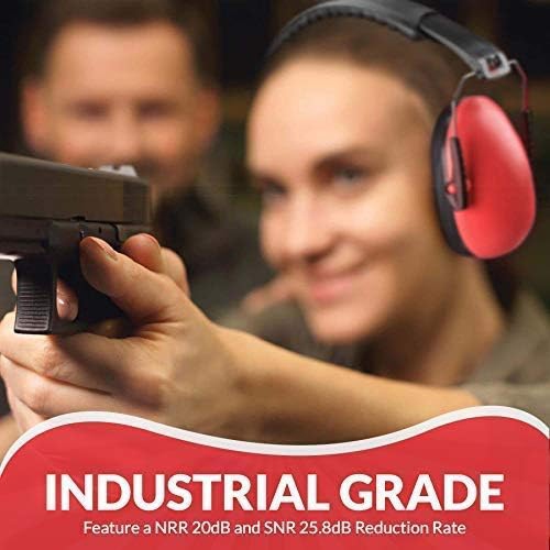 Medca Hearing Protection and Noise Reduction Earmuffs - Lightweight, Adjustable and Foldable Nrr 20db