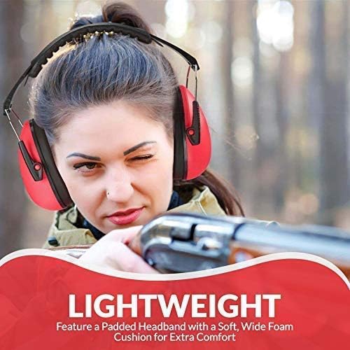 Medca Hearing Protection and Noise Reduction Earmuffs - Lightweight, Adjustable and Foldable Nrr 20db