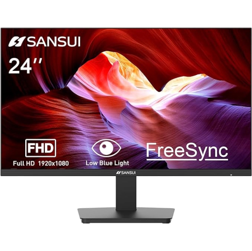 SANSUI Monitor 24 inch with USB Type-C, Built-in Speakers, 75Hz