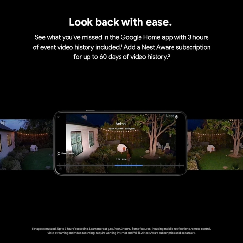 Caméra de surveillance extérieure avec fil Nest Cam de Google avec projecteur d'illumination