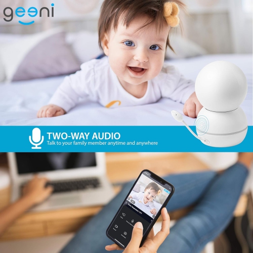 Geeni Smart Home Pet and Baby Monitor with Camera, 1080p Wireless WiFi Camera with Motion and Sound Alert