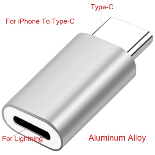 Adaptateur Lightning vers type C; port de convertisseur de câble de chargement de type C - Argenté