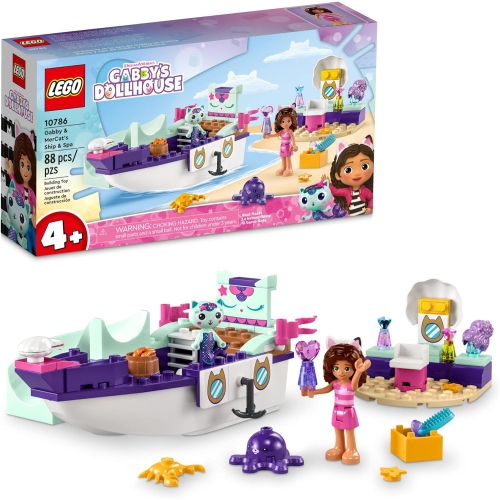 LEGO Gabby's Dollhouse Gabby & Mercat’s Ship & Spa Building Toy for Fans of The Animation Series, Boat Playset, Beauty Salon and Accessories for Imag