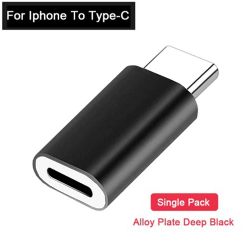 Image 1 de 3.. Adaptateur Lightning vers type C port de convertisseur de câble de chargement de type C - Noir