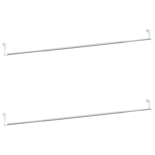 Longerons de rideau vidaXL 2 pièces en aluminium blanc et argenté 90-135&nbsp;cm