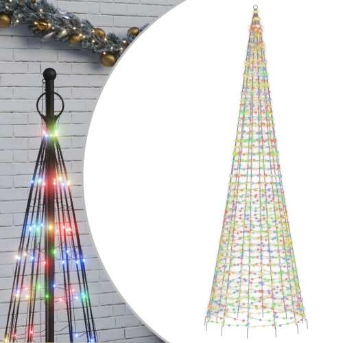 VIDAXL  Christmas Tree Light Cone 1554 Leds Colourful 500 Cm