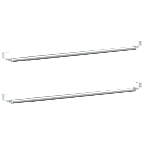 Longerons de rideau vidaXL 2 pièces en aluminium blanc et argenté 40-60&nbsp;cm